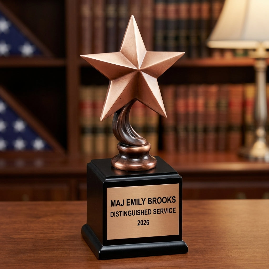 Military Trophy Award | Personalized | Custom Engraved | Achievement | Retirement | Service Award | Veterans Gift - View 3