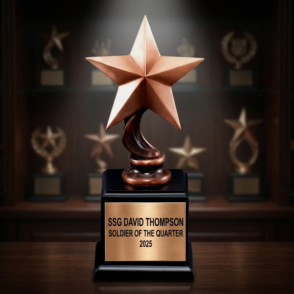 Military Trophy Award | Personalized | Custom Engraved | Achievement | Retirement | Service Award | Veterans Gift - View 4