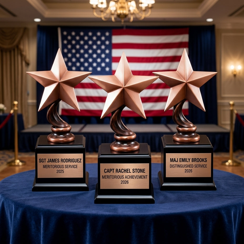 Military Trophy Award | Personalized | Custom Engraved | Retirement Gift | Promotion | Service Recognition | Veterans Day - View 6