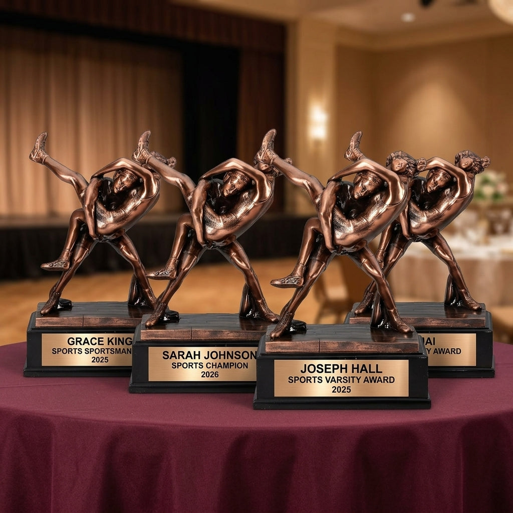 Wrestling Sports Trophy Award | Personalized | Custom Engraved | Female Wrestler | Tournament Champion - View 6