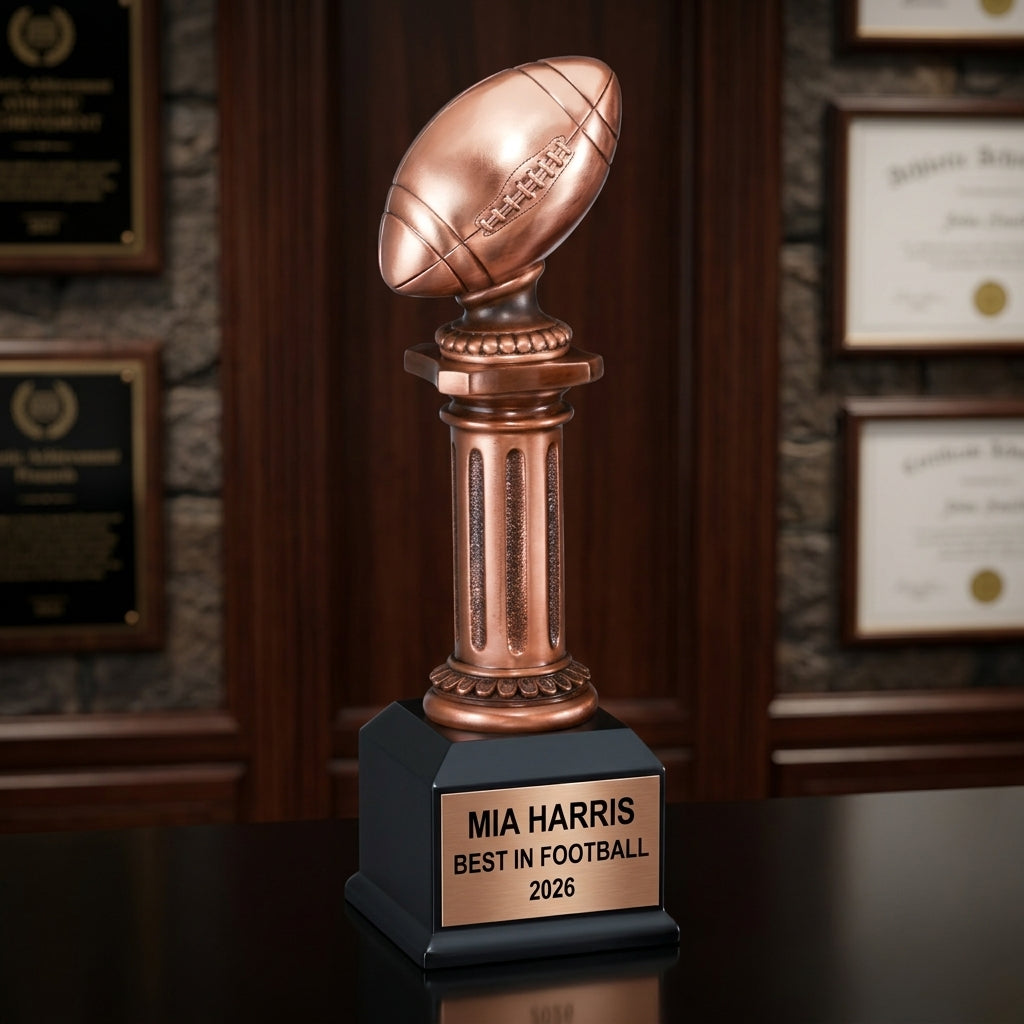 Football Trophy Award | Personalized | Custom Engraved | Football Award | Team Gift | Personalized Football Trophy | Football Coach Gift - View 3