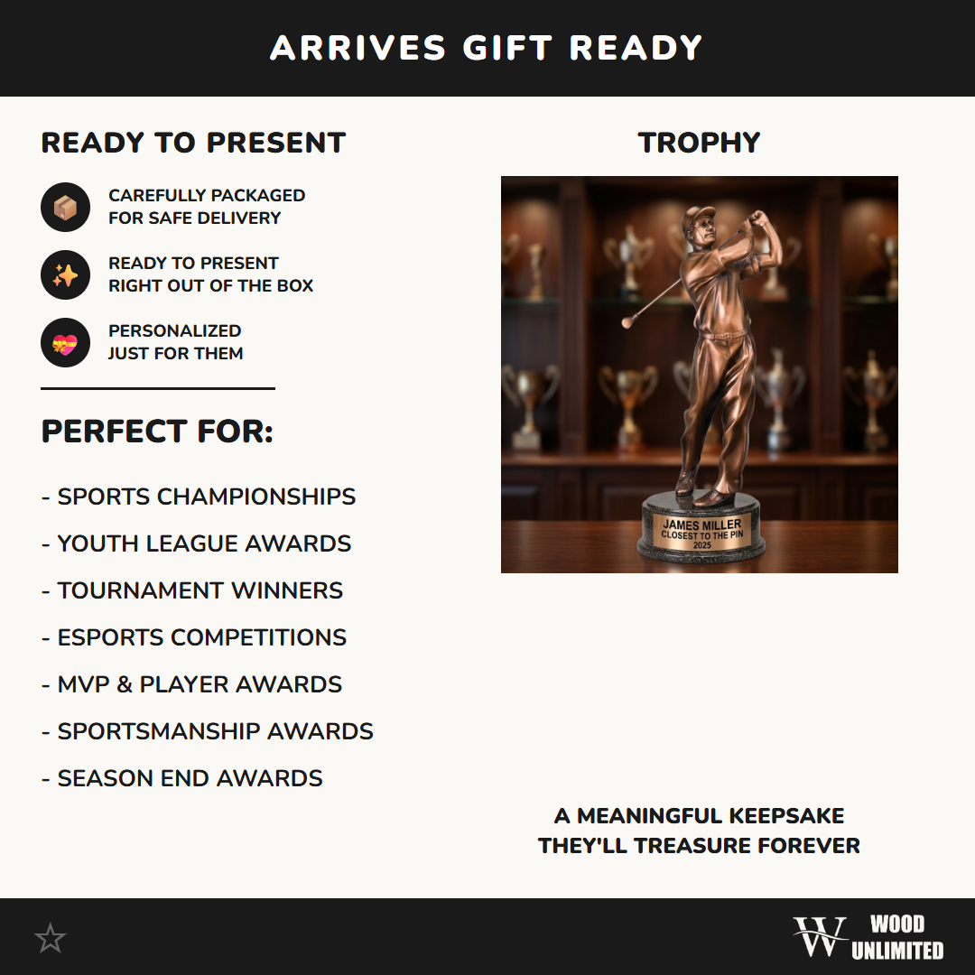 Golf Award Trophy | Personalized | Custom Engraved | Golfer Champion | Tournament Prize | Unique Golf Gift