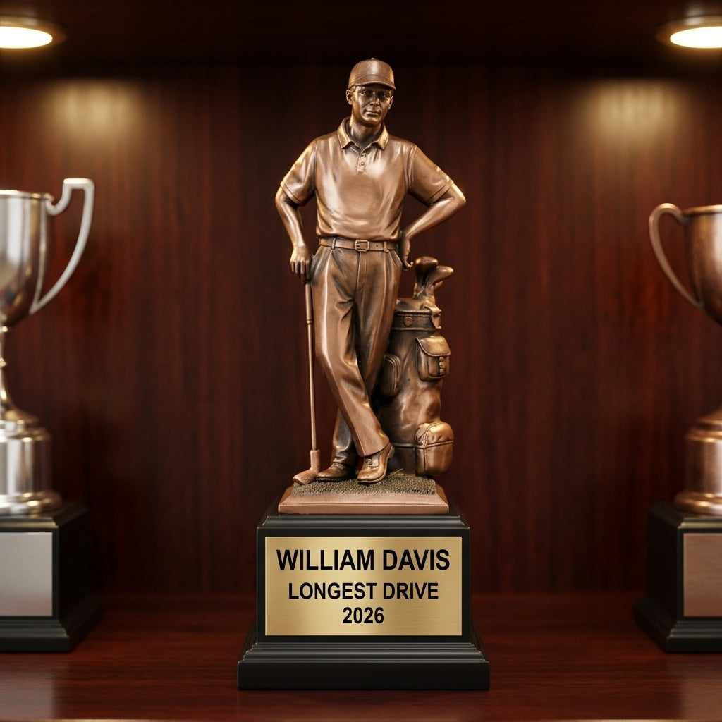 Personalized | Golf Award | Custom Engraved | Golf Trophy | Golfer Award | Engraved | Longest Drive | Tournament Prize | Retirement Gift - View 1