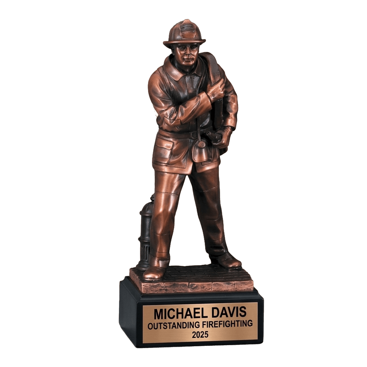 Personalized Firefighting Award Trophy - Custom Laser Engraved Resin Recognition Gift