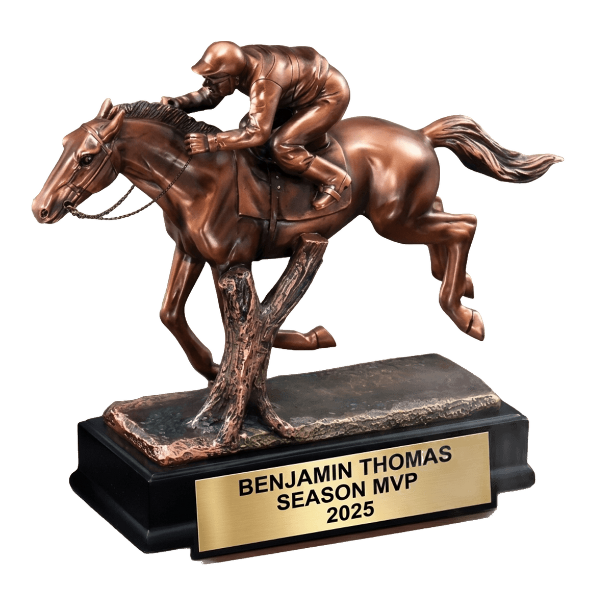 Personalized Horse Racing Trophy, Custom Engraved Jockey & Equestrian Award, Derby Winner Gift