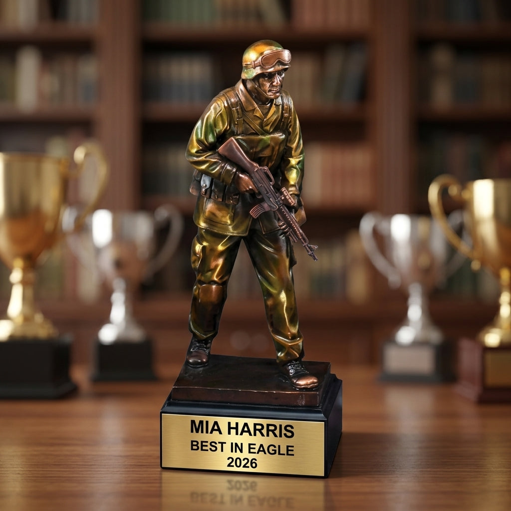 Personalized | Military Award | Custom Engraved | Military Trophy | Soldier Award | Veteran Gift | Personalized Engraved - View 4
