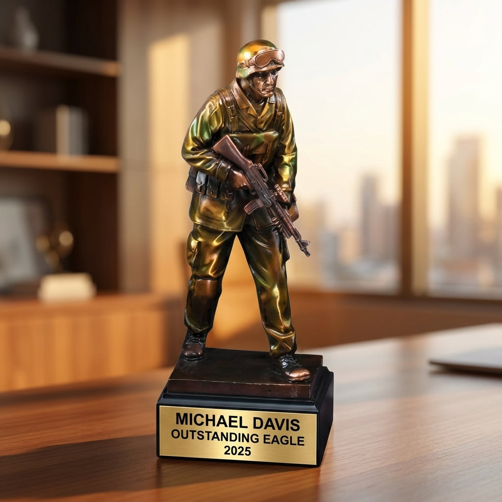 Personalized | Military Award | Custom Engraved | Military Trophy | Soldier Award | Veteran Gift | Personalized Engraved - View 5