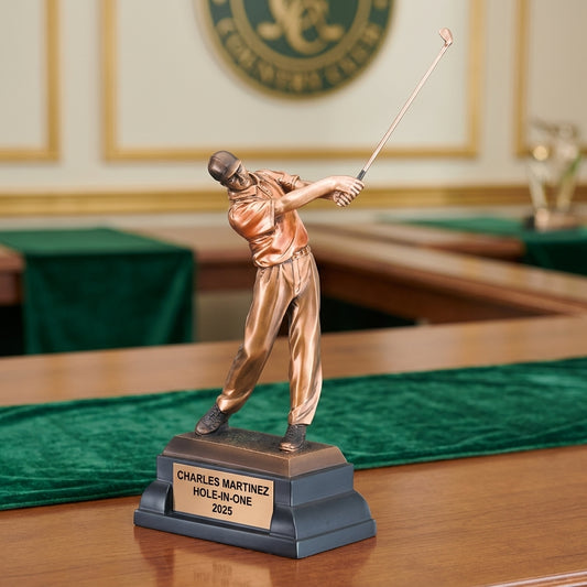 Golf Award Trophy | Personalized | Custom Engraved Golfer Statue | Tournament Champion | Hole in One | Golf Gift - View 2