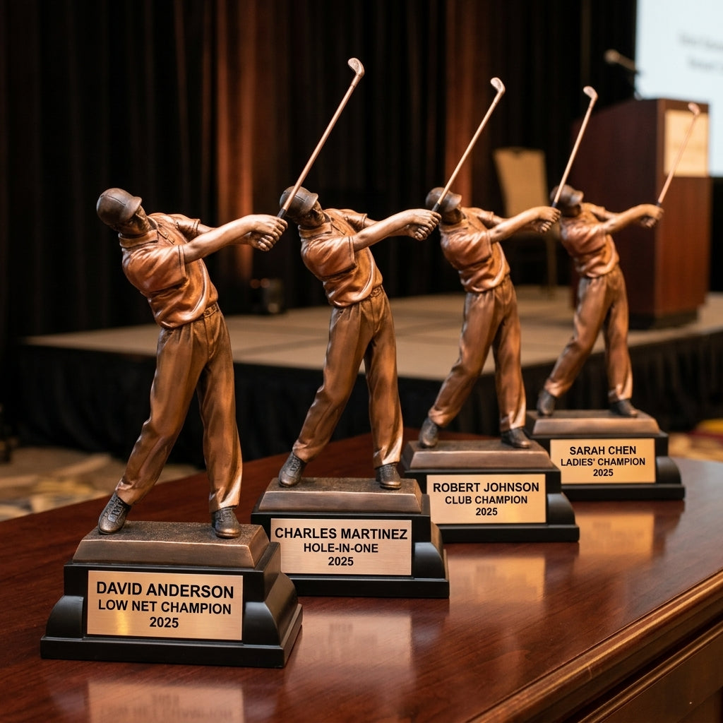 Golf Award Trophy | Personalized | Custom Engraved Golfer Statue | Tournament Champion | Hole in One | Golf Gift - View 6