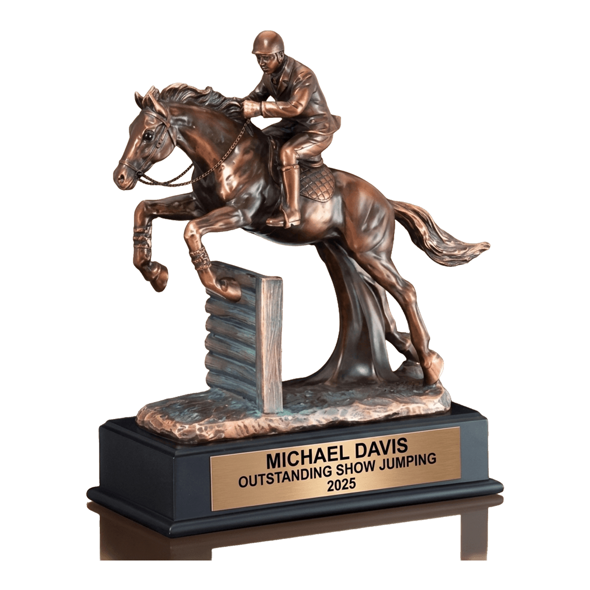 Personalized Show Jumping Award Trophy - Custom Laser Engraved Horse Jumper Recognition Gift - 11 1/2" Tall