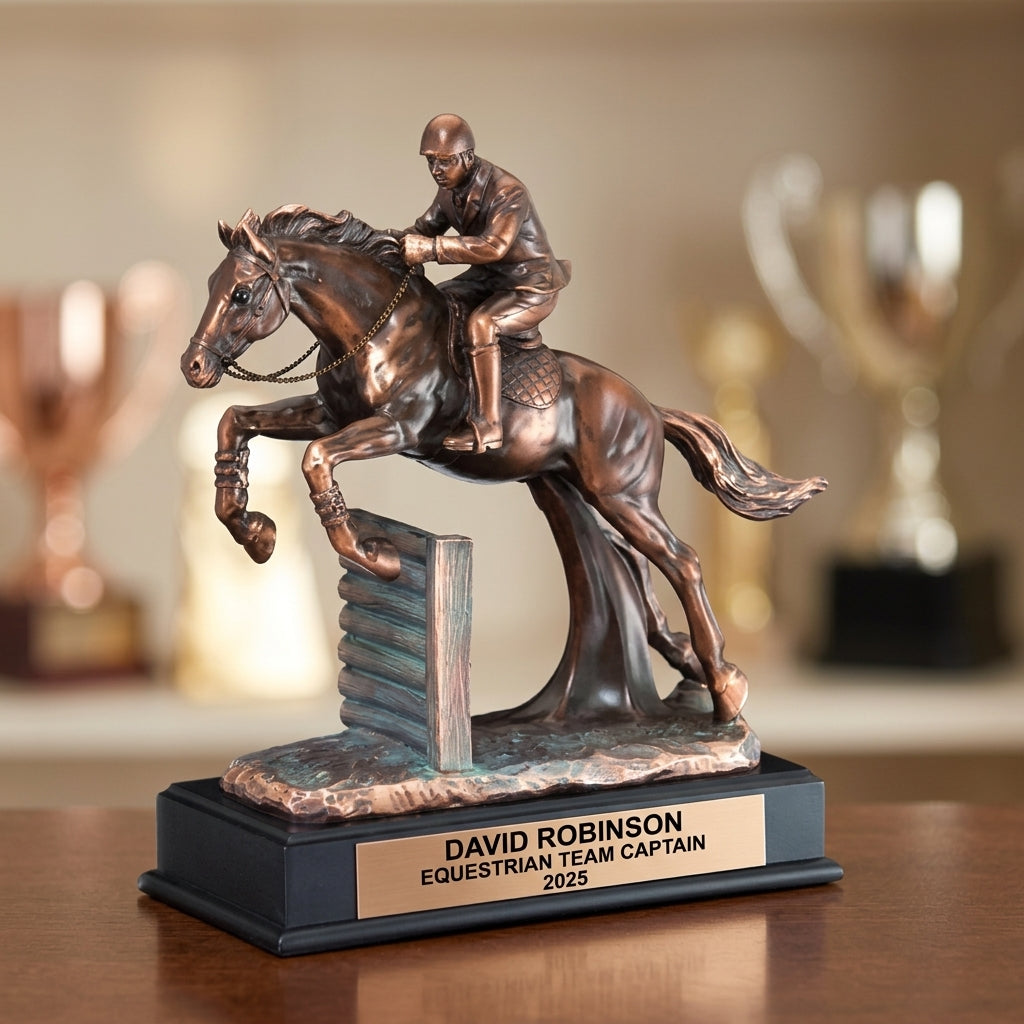 Equestrian Trophy Award | Personalized Horse Jumper | Custom Engraved | Equestrian Gift | Horse Riding Award | Competition Trophy - View 4
