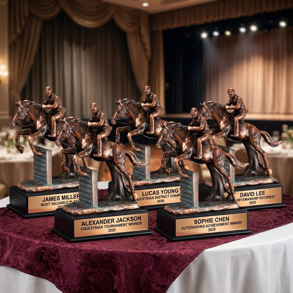Equestrian Trophy Award | Personalized Horse Jumper | Custom Engraved | Equestrian Gift | Horse Riding Award | Competition Trophy - View 6