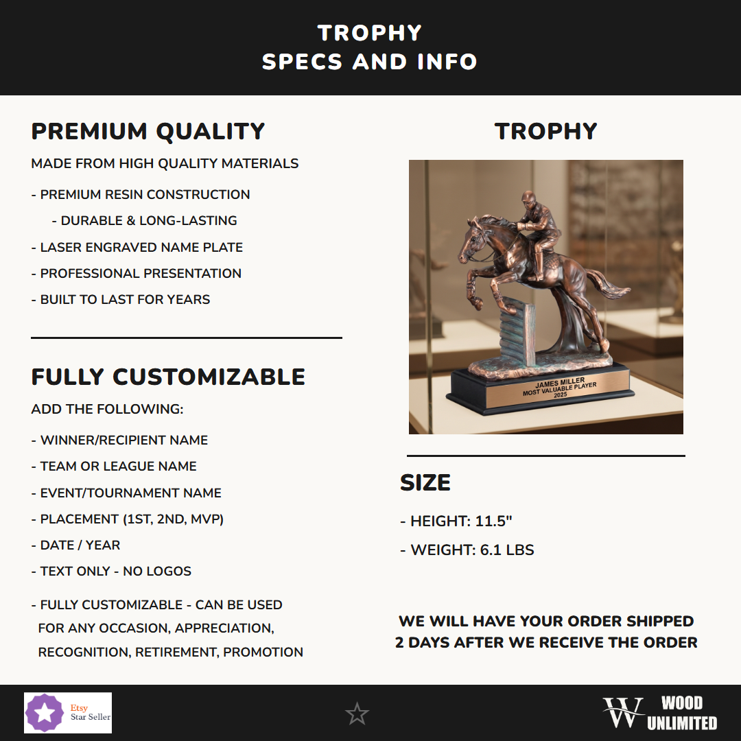 Equestrian Victory Resin Trophy 11.5"