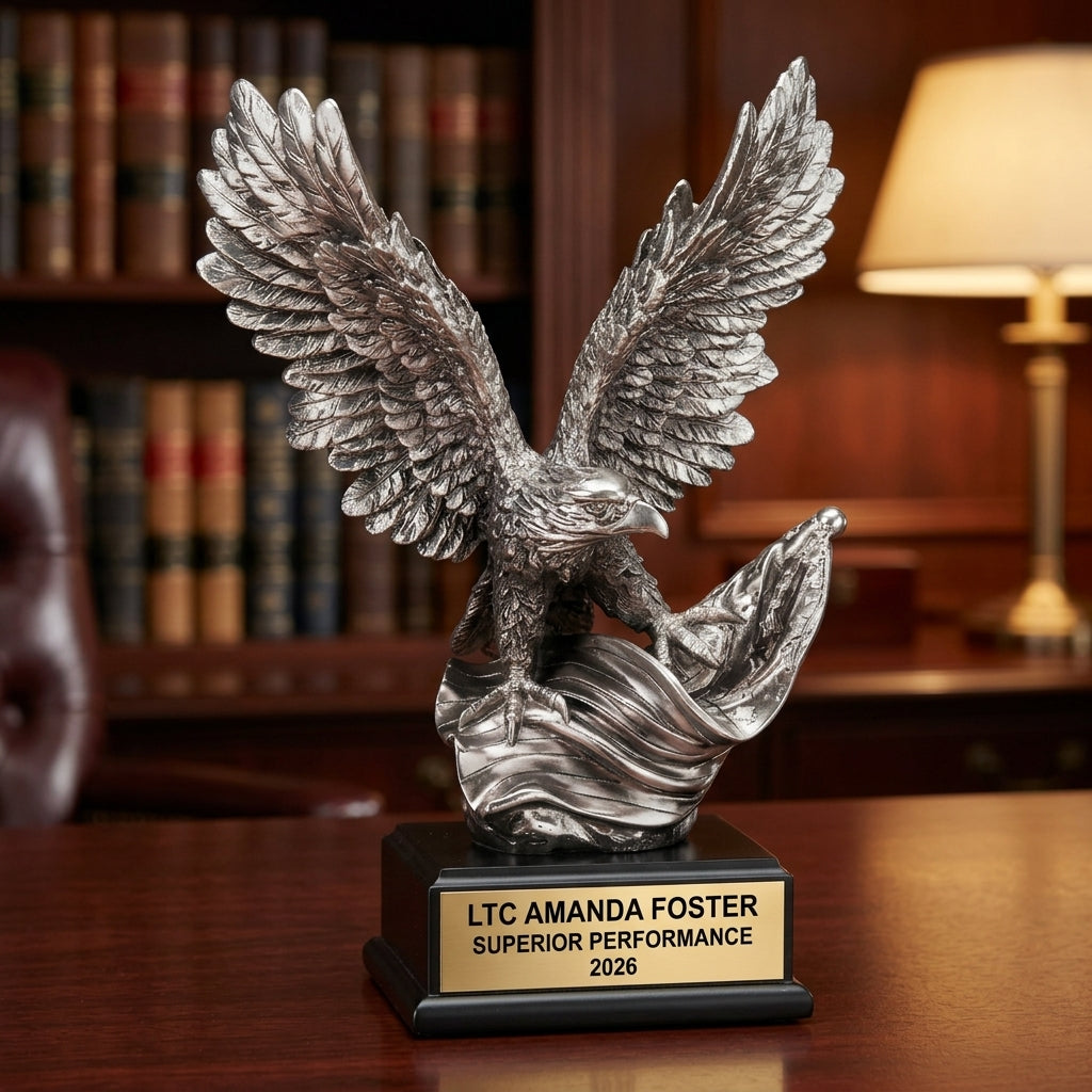 Military Award Trophy | Personalized | Custom Engraved | Retirement Gift | Service Award | Patriotic | Veteran - View 3