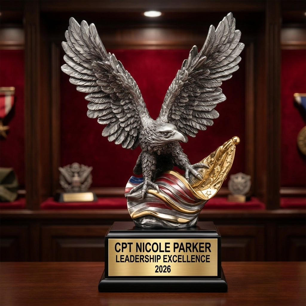 Military Award Trophy | Personalized | Custom Engraved | Retirement Gift | Service Award | Patriotic | Veteran - View 4