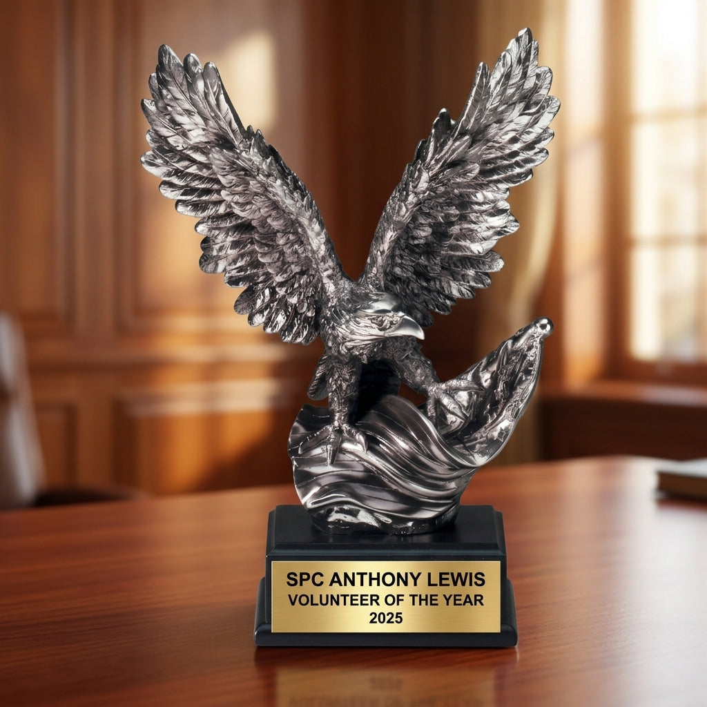 Military Award Trophy | Personalized | Custom Engraved | Retirement Gift | Service Award | Patriotic | Veteran - View 5