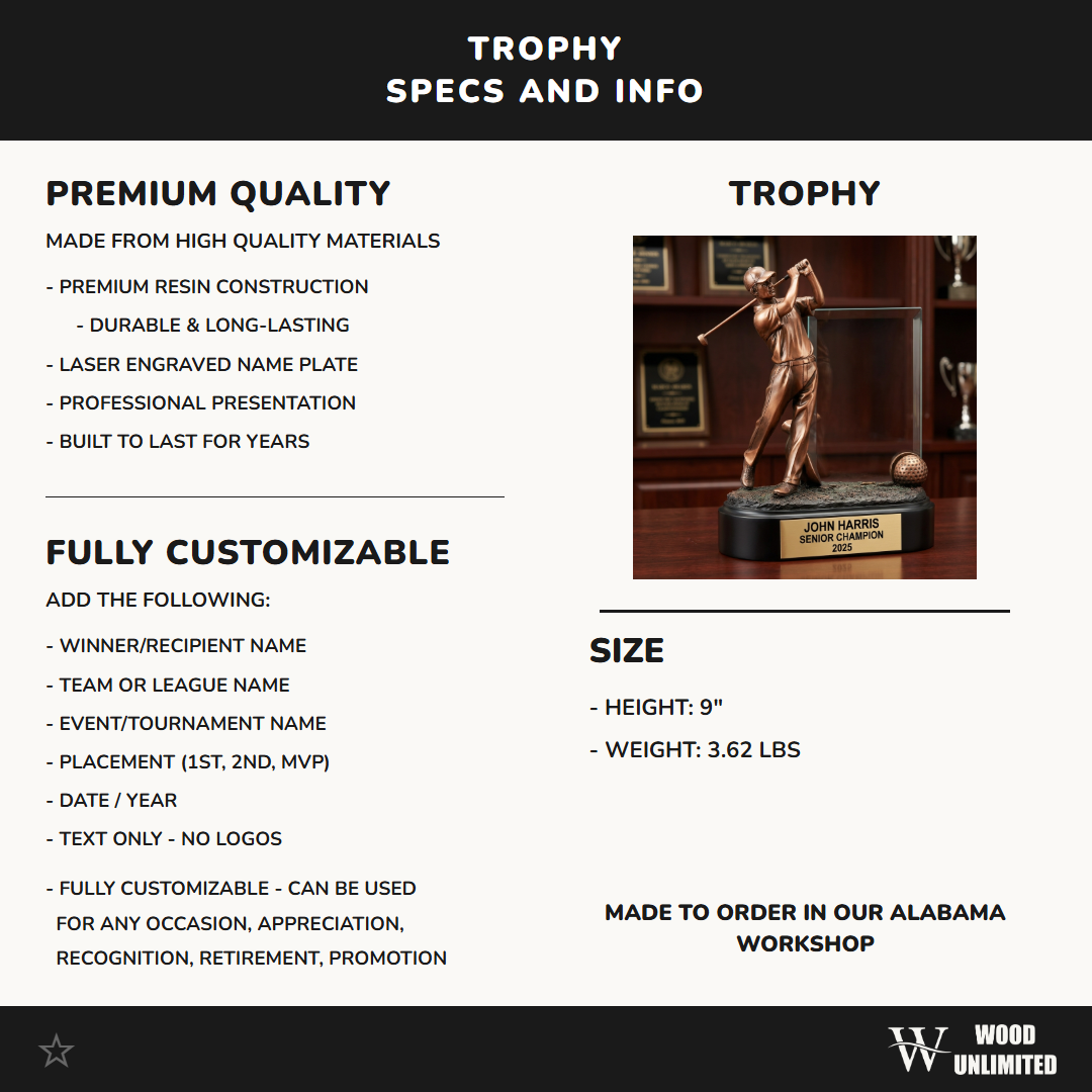Personalized | Golf Award | Custom Engraved | Golf Trophy | Engraved Award | Custom Golfer | Tournament Prize | Personalized Gift