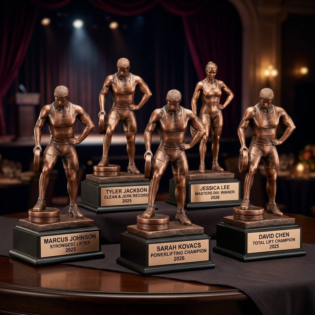 Weightlifting Trophy Award | Personalized | Custom Engraved | Weightlifting Gift | Powerlifting | Gym Award | Weight Lifting Champion - View 6