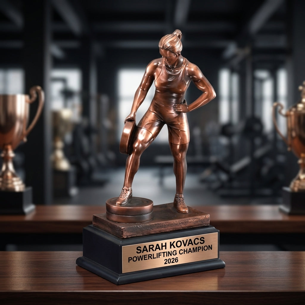 Weightlifting Trophy Award | Personalized | Custom Engraved | Gym Award | Powerlifting | CrossFit | Gift for Lifter - View 1