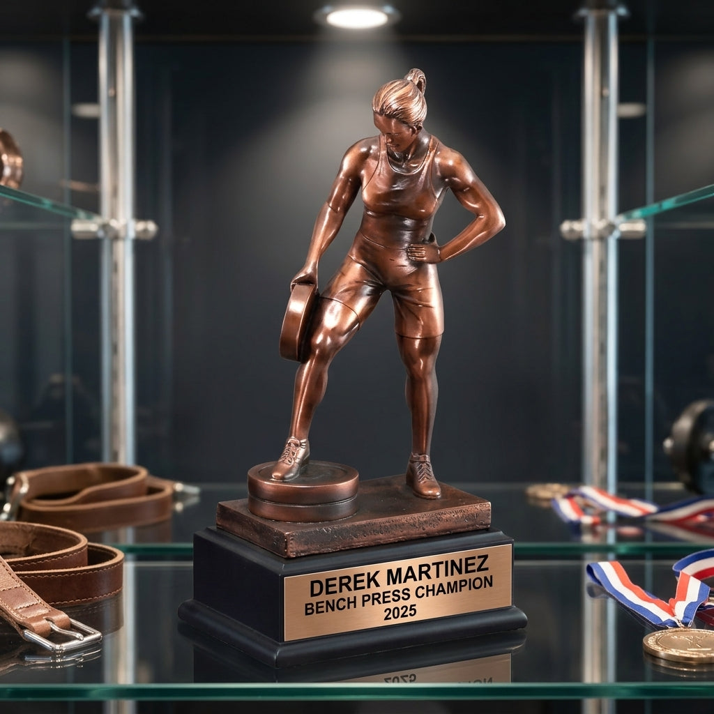Weightlifting Trophy Award | Personalized | Custom Engraved | Gym Award | Powerlifting | CrossFit | Gift for Lifter - View 5
