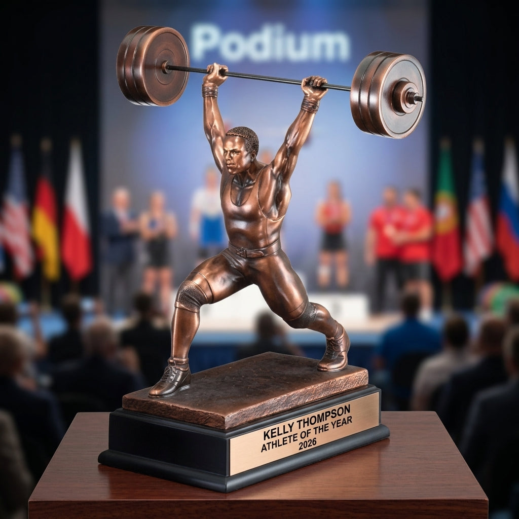 Weightlifting Trophy Award | Personalized | Custom Engraved | Powerlifting Gift | Gym Competition | Best Lifter | Weight Lifting - View 4