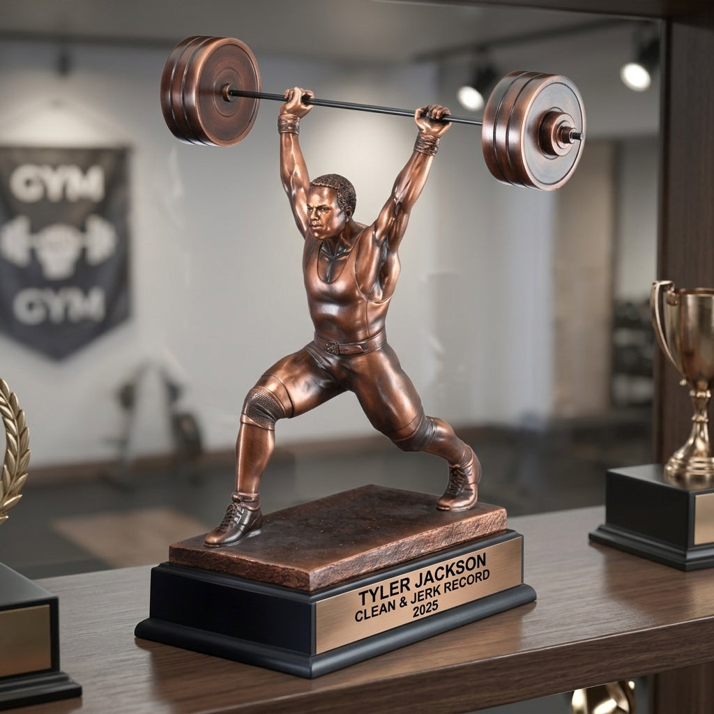 Weightlifting Trophy Award | Personalized | Custom Engraved | Powerlifting Gift | Gym Competition | Best Lifter | Weight Lifting - View 5