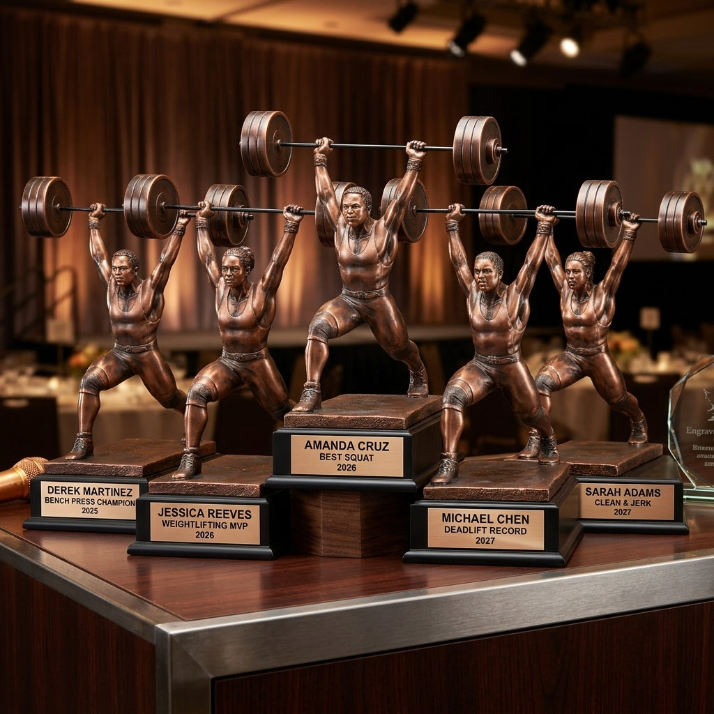 Weightlifting Trophy Award | Personalized | Custom Engraved | Powerlifting Gift | Gym Competition | Best Lifter | Weight Lifting - View 6