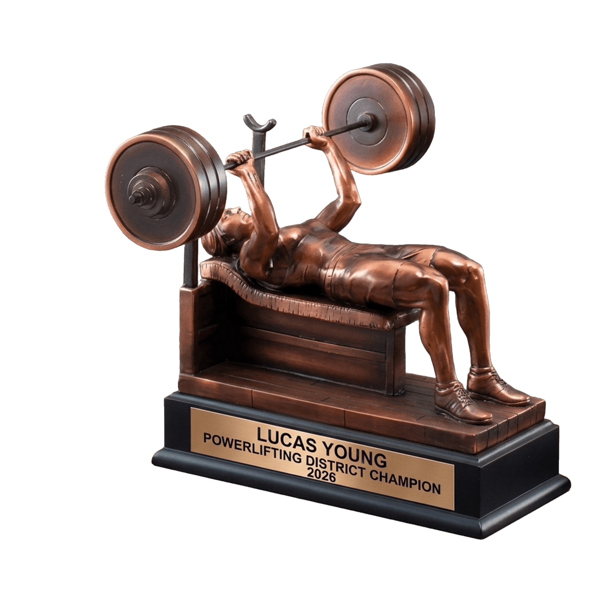 Personalized Weightlifting Trophy, Custom Engraved Bench Press & Crossfit Award, Strength Athlete Gift