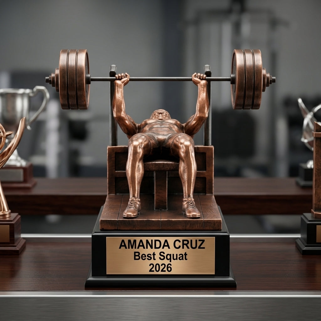 Weightlifting Trophy Award | Personalized | Custom Engraved | Powerlifting Gift | Weightlifting Competition | Gym Award - View 1