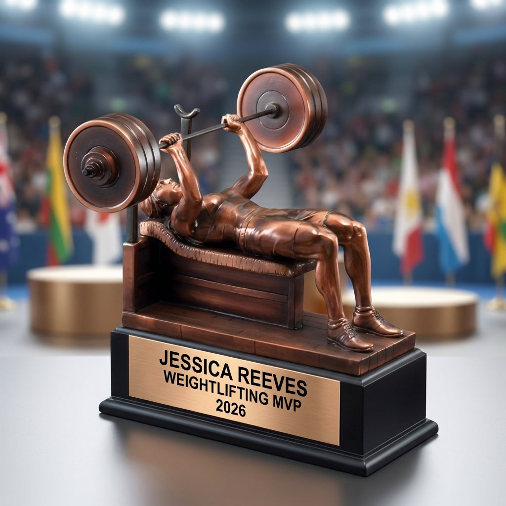 Weightlifting Trophy Award | Personalized | Custom Engraved | Powerlifting Gift | Weightlifting Competition | Gym Award - View 4