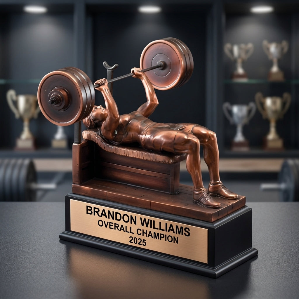 Weightlifting Trophy Award | Personalized | Custom Engraved | Powerlifting Gift | Weightlifting Competition | Gym Award - View 5