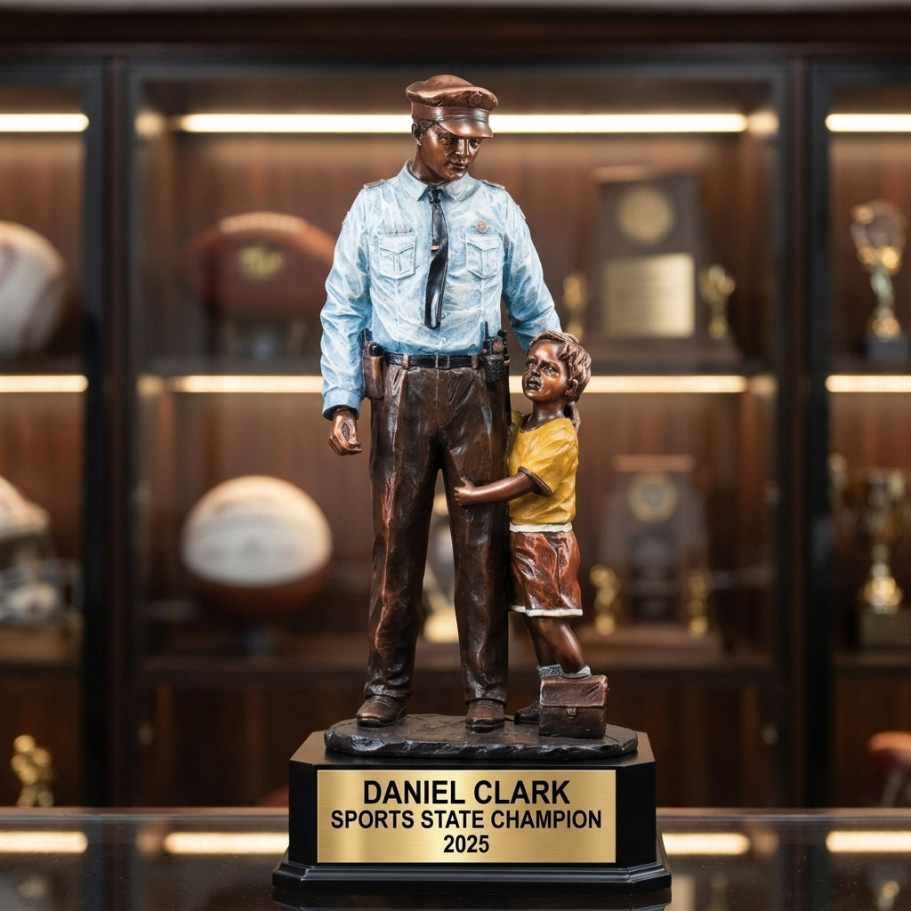 Personalized | Police Award | Custom Engraved | Police Officer | Law Enforcement | Community Hero | Personalized Award | Engraved Trophy - View 1