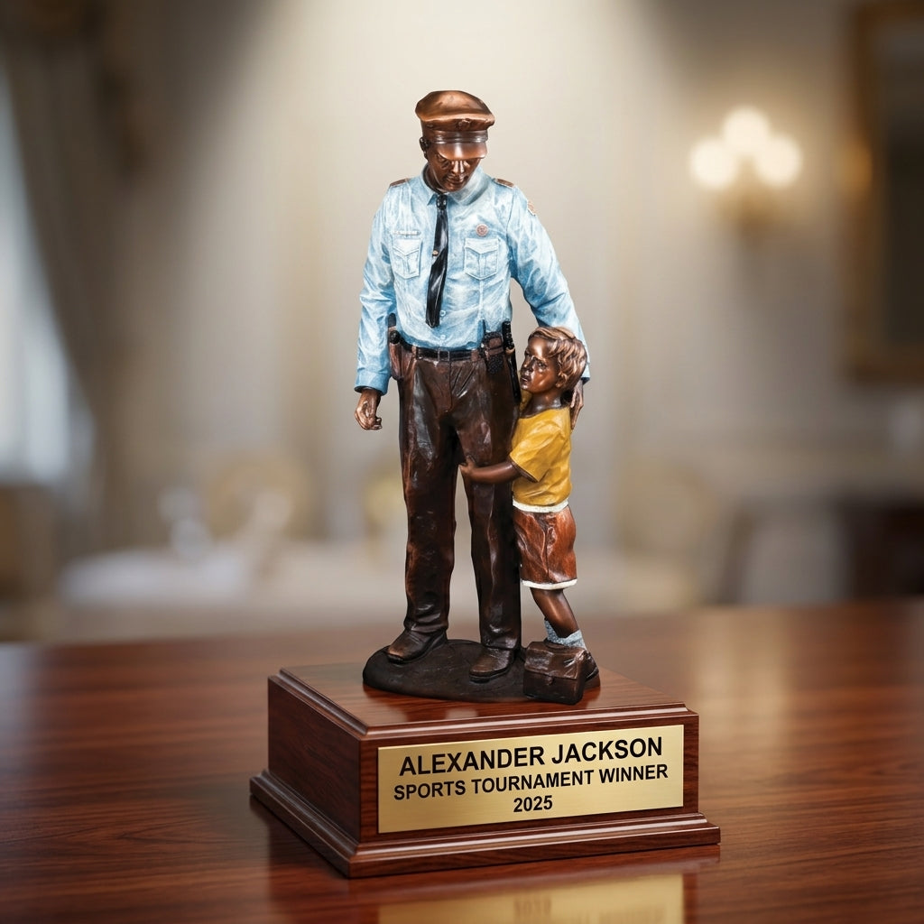 Personalized | Police Award | Custom Engraved | Police Officer | Law Enforcement | Community Hero | Personalized Award | Engraved Trophy - View 2