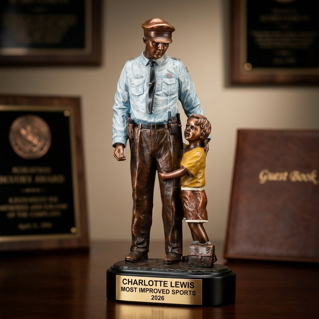 Personalized | Police Award | Custom Engraved | Police Officer | Law Enforcement | Community Hero | Personalized Award | Engraved Trophy - View 3