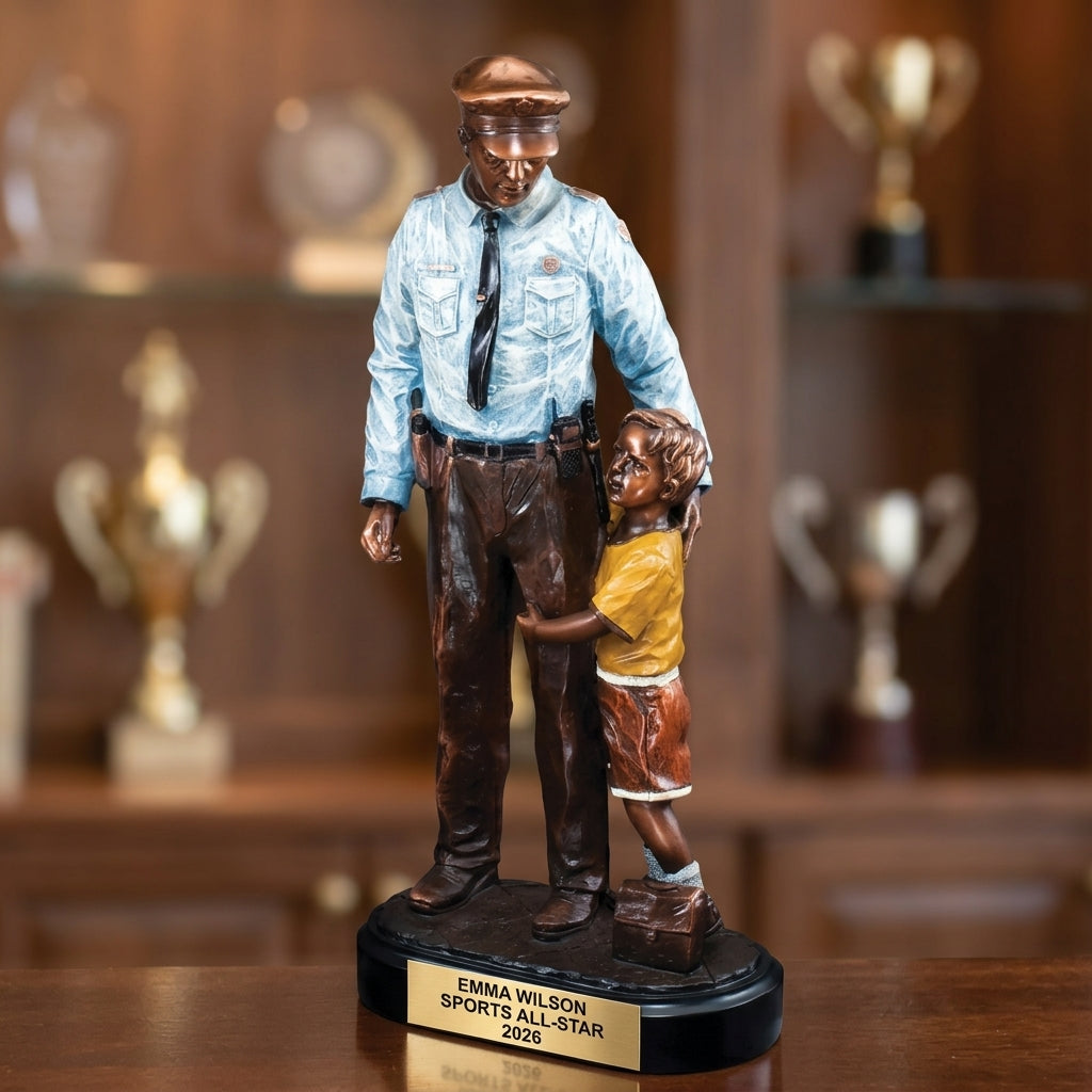 Personalized | Police Award | Custom Engraved | Police Officer | Law Enforcement | Community Hero | Personalized Award | Engraved Trophy - View 4