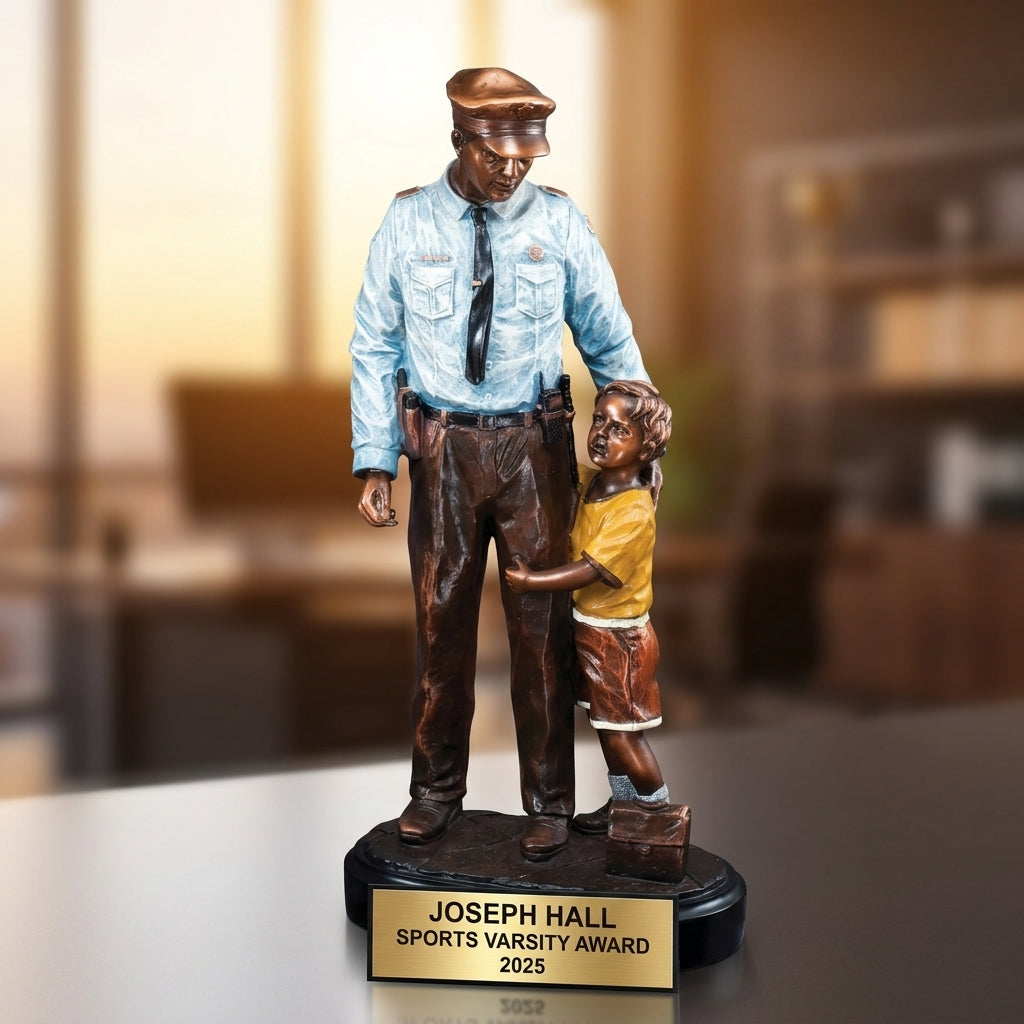 Personalized | Police Award | Custom Engraved | Police Officer | Law Enforcement | Community Hero | Personalized Award | Engraved Trophy - View 5