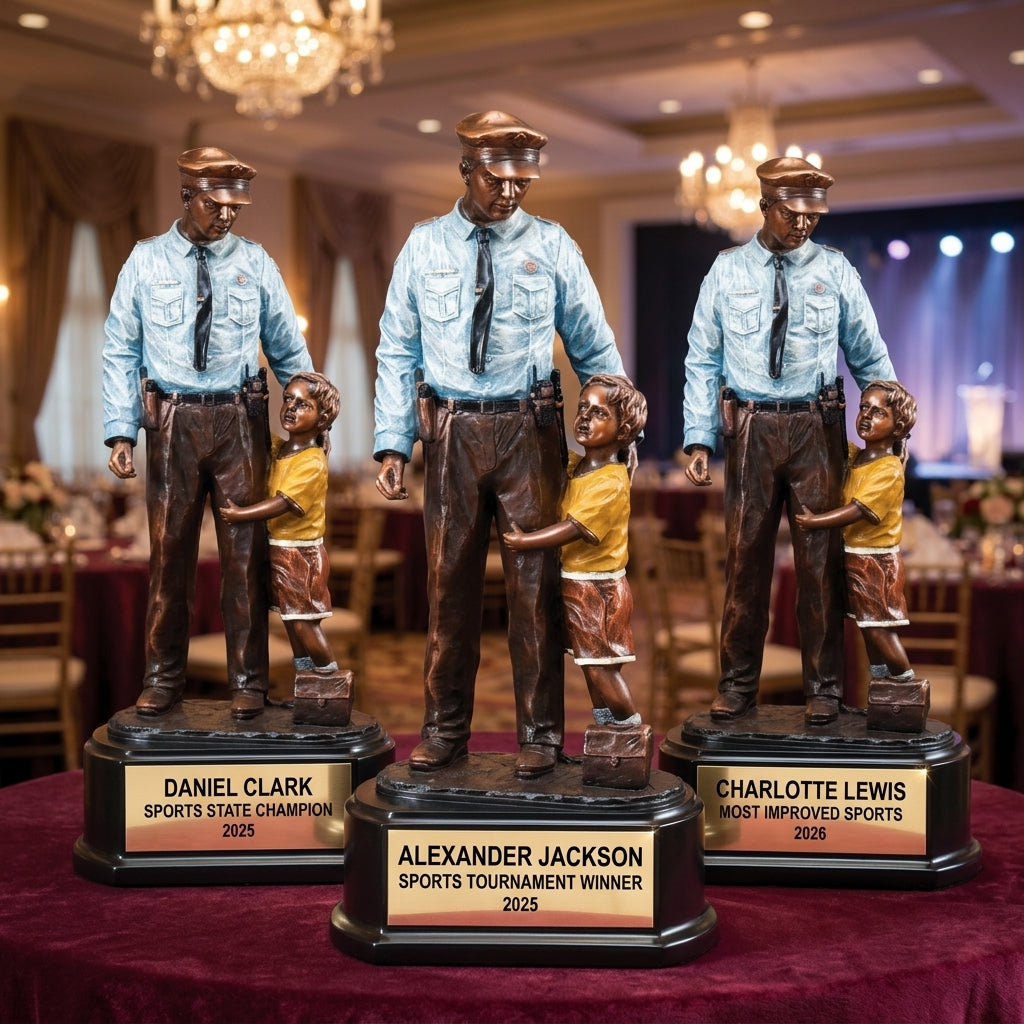 Personalized | Police Award | Custom Engraved | Police Officer | Law Enforcement | Community Hero | Personalized Award | Engraved Trophy - View 6