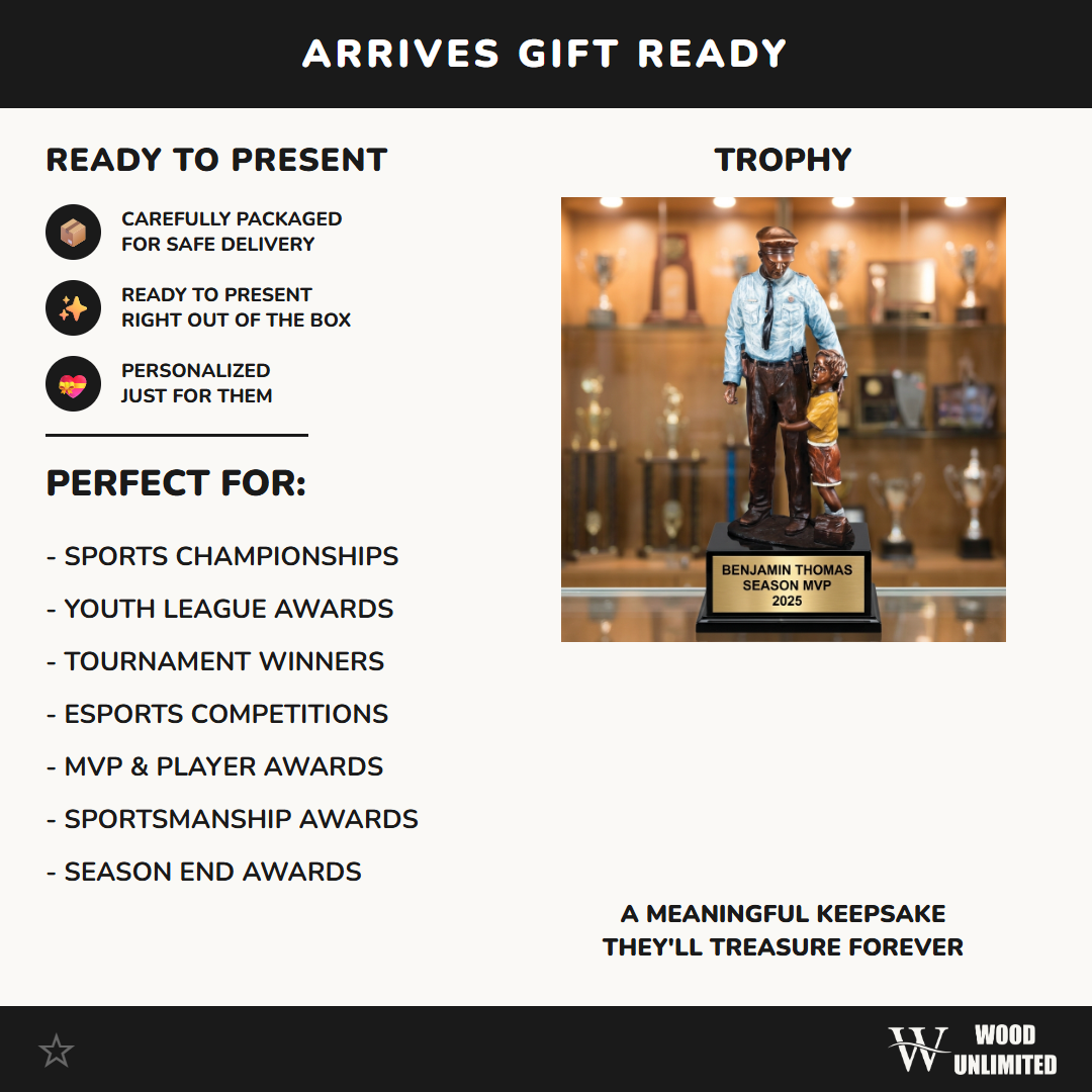 Personalized | Police Award | Custom Engraved | Police Officer | Law Enforcement | Community Hero | Personalized Award | Engraved Trophy