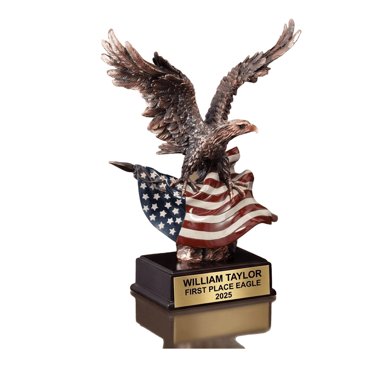 Personalized | Patriotic Award | Custom Engraved | Patriotic Eagle Trophy | Military Award | Veteran Gift | American Flag
