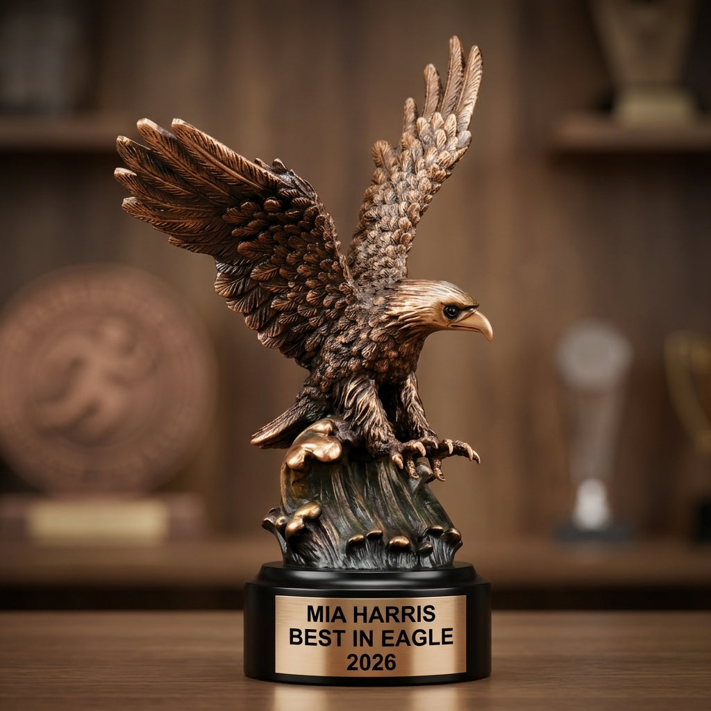 Eagle Award Trophy | Personalized | Custom Engraved | Eagle Landing Award | Personalized Gift | Recognition Trophy - View 3