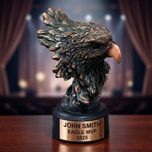 Eagle Trophy Award | Personalized | Custom Engraved | Eagle Bust | Award Ceremony | Team Banquet | Tournament | Wood Unlimited - View 2