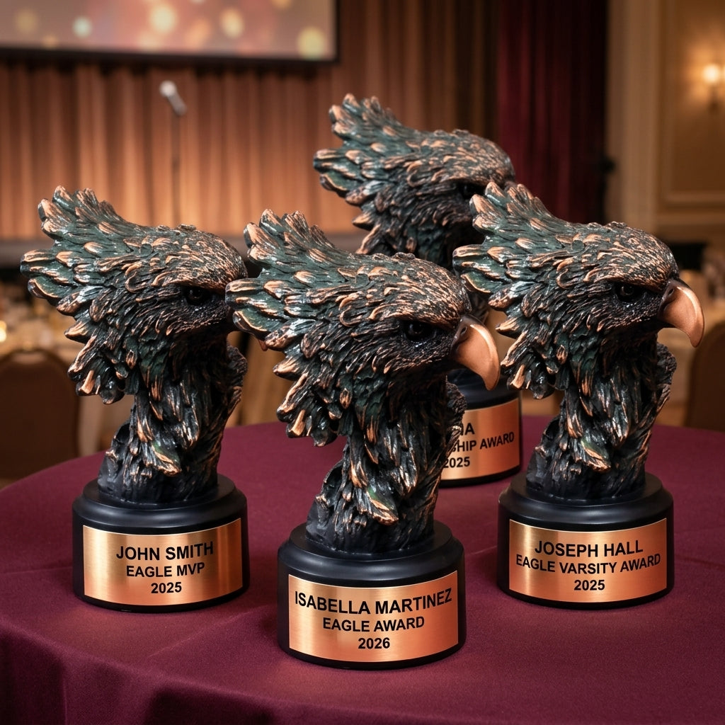 Eagle Trophy Award | Personalized | Custom Engraved | Eagle Bust | Award Ceremony | Team Banquet | Tournament | Wood Unlimited - View 6