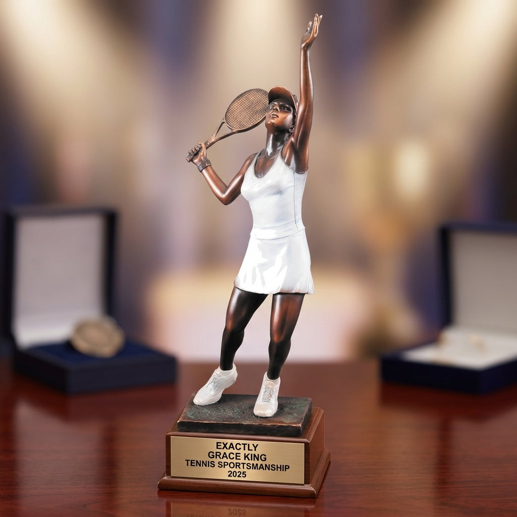 Tennis Trophy Award | Personalized | Custom Engraved | Tennis Champion Trophy | MVP Tennis | Tennis Gift - View 2