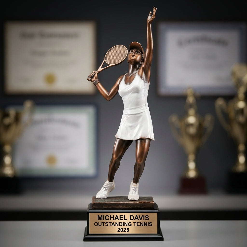 Tennis Trophy Award | Personalized | Custom Engraved | Tennis Champion Trophy | MVP Tennis | Tennis Gift - View 3