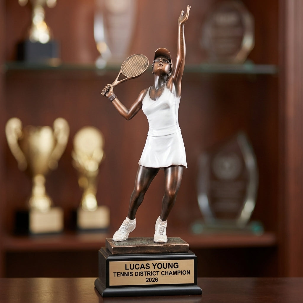 Tennis Trophy Award | Personalized | Custom Engraved | Tennis Champion Trophy | MVP Tennis | Tennis Gift - View 4