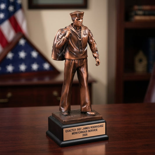 Military Trophy Award | Personalized | Custom Engraved | Retirement Gift | Achievement Award | Service Award | Veterans Day Gift - View 1