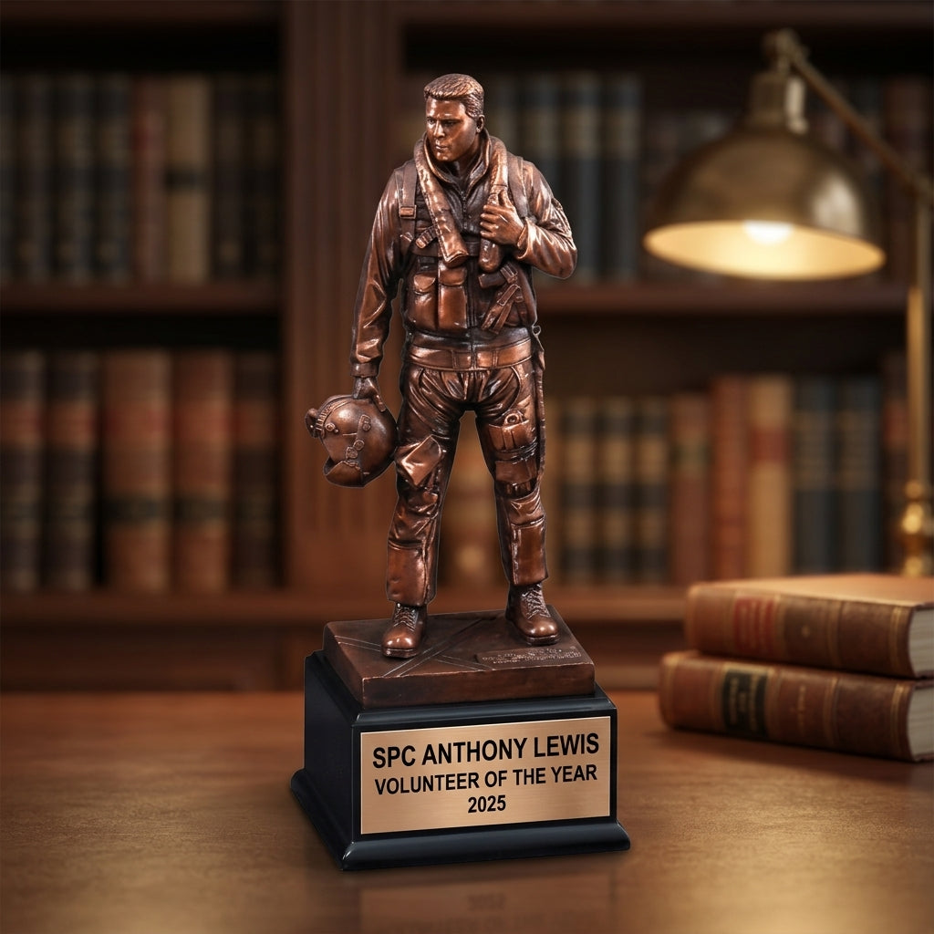 Military Award Trophy | Personalized | Custom Engraved | Retirement Gift | Promotion | Service Recognition | Veterans Day | Memorial Day - View 3