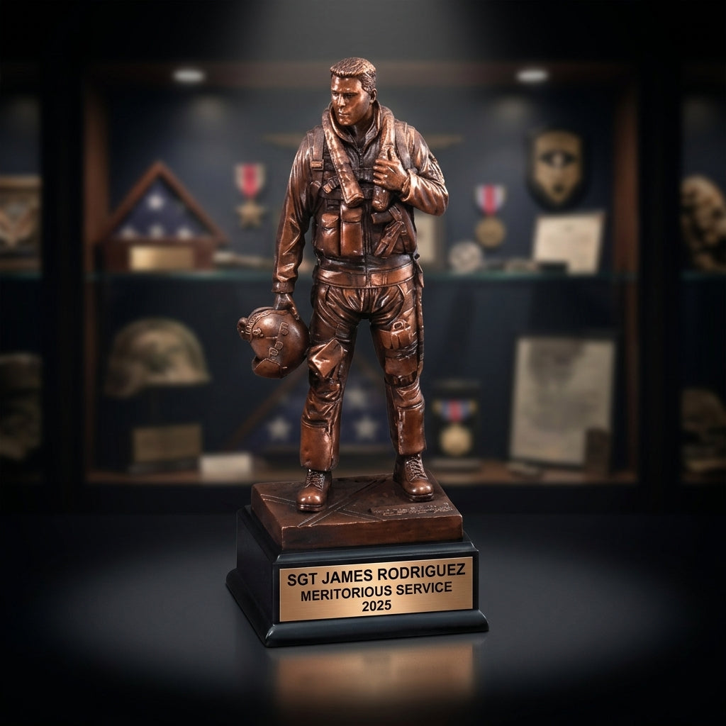 Military Award Trophy | Personalized | Custom Engraved | Retirement Gift | Promotion | Service Recognition | Veterans Day | Memorial Day - View 4