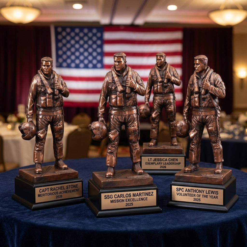 Military Award Trophy | Personalized | Custom Engraved | Retirement Gift | Promotion | Service Recognition | Veterans Day | Memorial Day - View 6