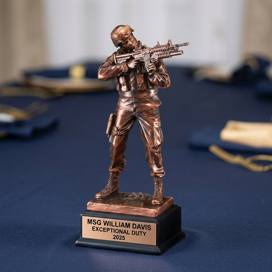 Military Award Trophy | Personalized | Custom Engraved | Retirement Gift | Service Recognition | Promotion | Veterans Day - View 2